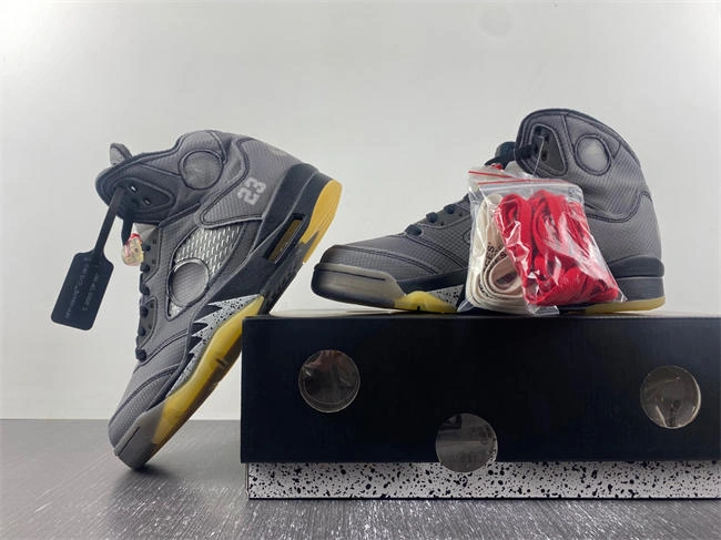 Comfortable Jordan5 Off-White Black CT8480- 5043